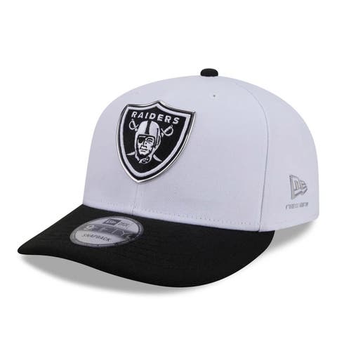 Men's New Era  White/Black Las Vegas Raiders 2026 NFL Draft Pre-Curved 9FIFTY Snapback Hat
