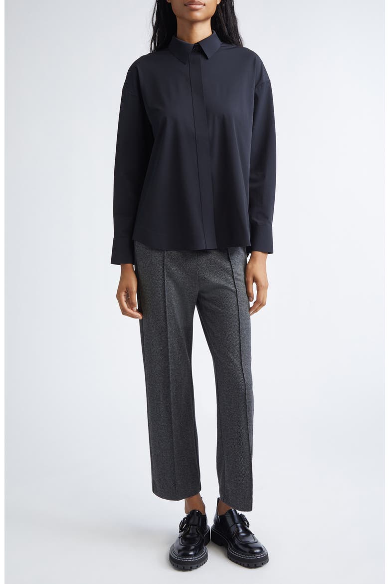 Ululo Button-Up Shirt, Alternate, color, BLACK
