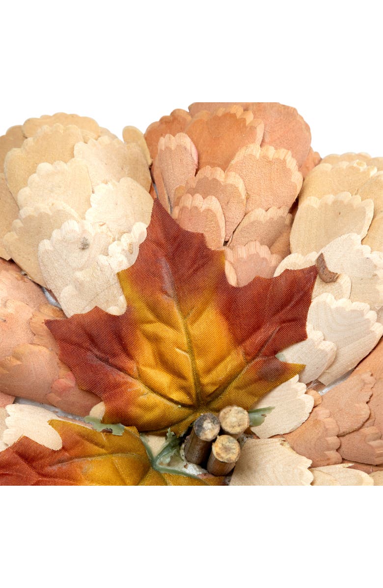 Northlight Layered Wood Petals Fall Harvest Pumpkin - 10", Alternate, color, Orange