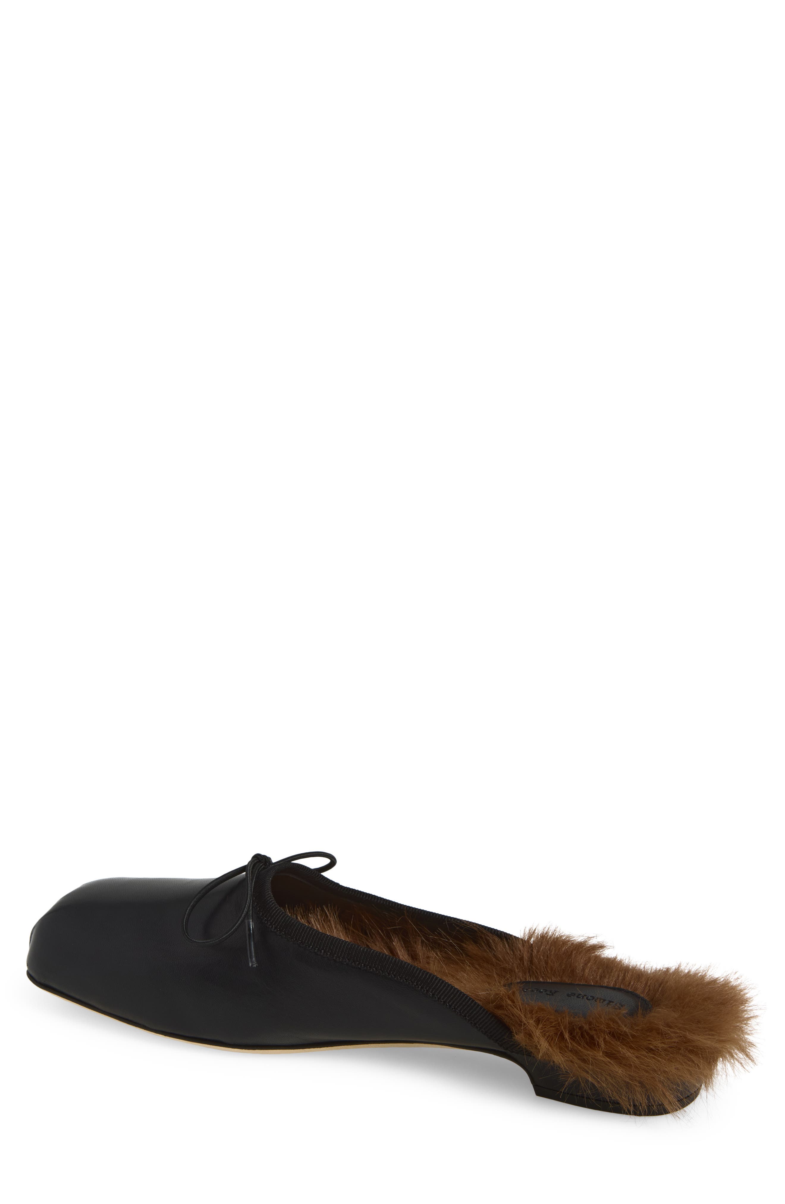 Faux Fur Lined Mule, Alternate, color, BLACK/ BROWN