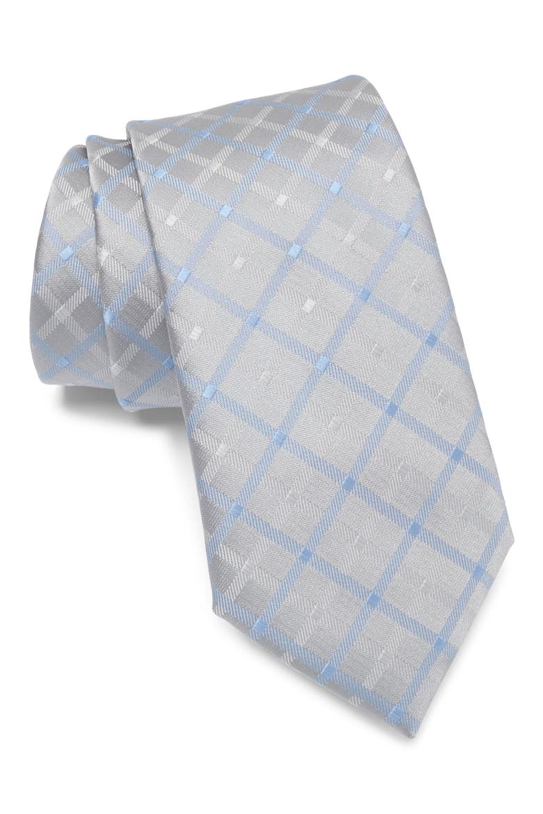 Briande Check Tie, Main, color, SILVER