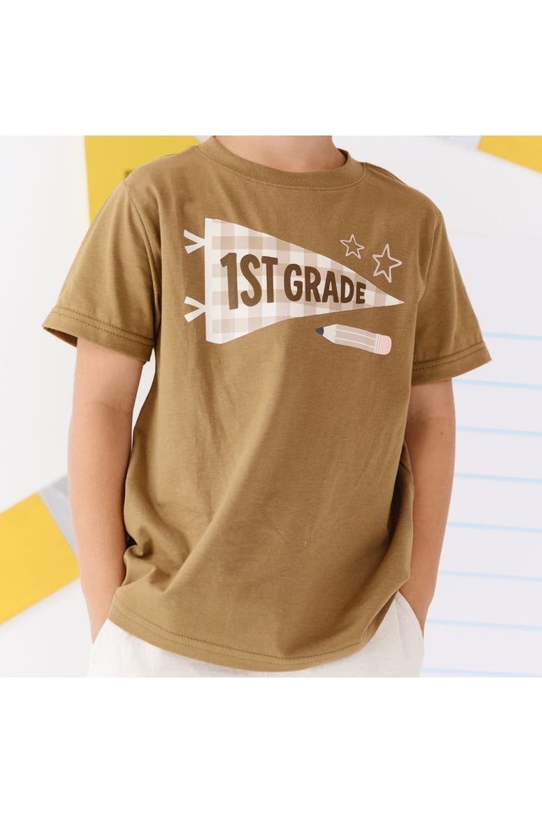 First Grade Pennant Short Sleeve T-Shirt, Alternate, color, Mocha