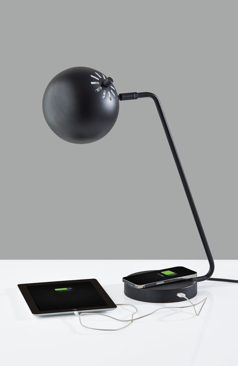 ADESSO LIGHTING Emerson Charging Desk Lamp, Alternate, color, Black