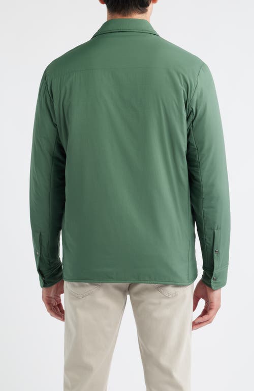 Johnnie-o Denzel Featherweight Nylon Snap-up Shirt Jacket In Green