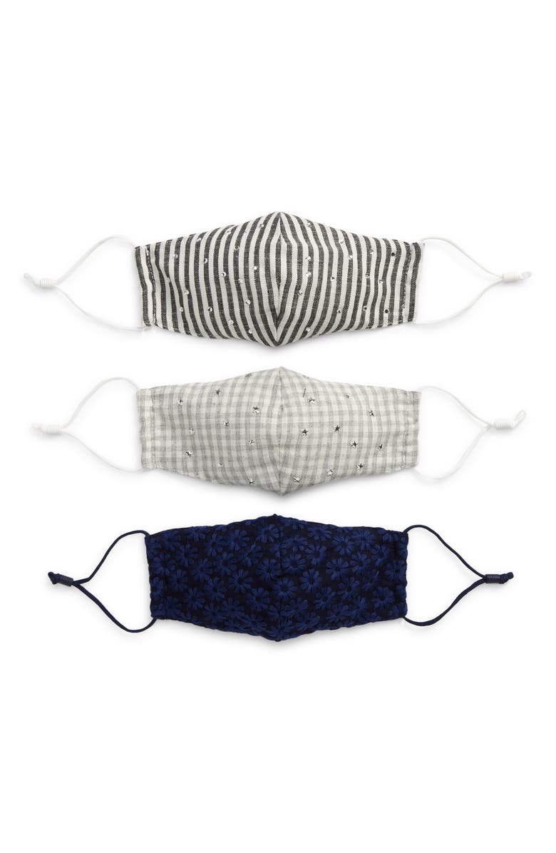 Lele Sadoughi Assorted 3-Pack Adult Face Masks, Main, color, 