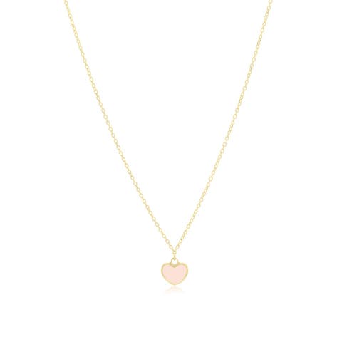 Mini Pink Pearl Single Heart Necklace