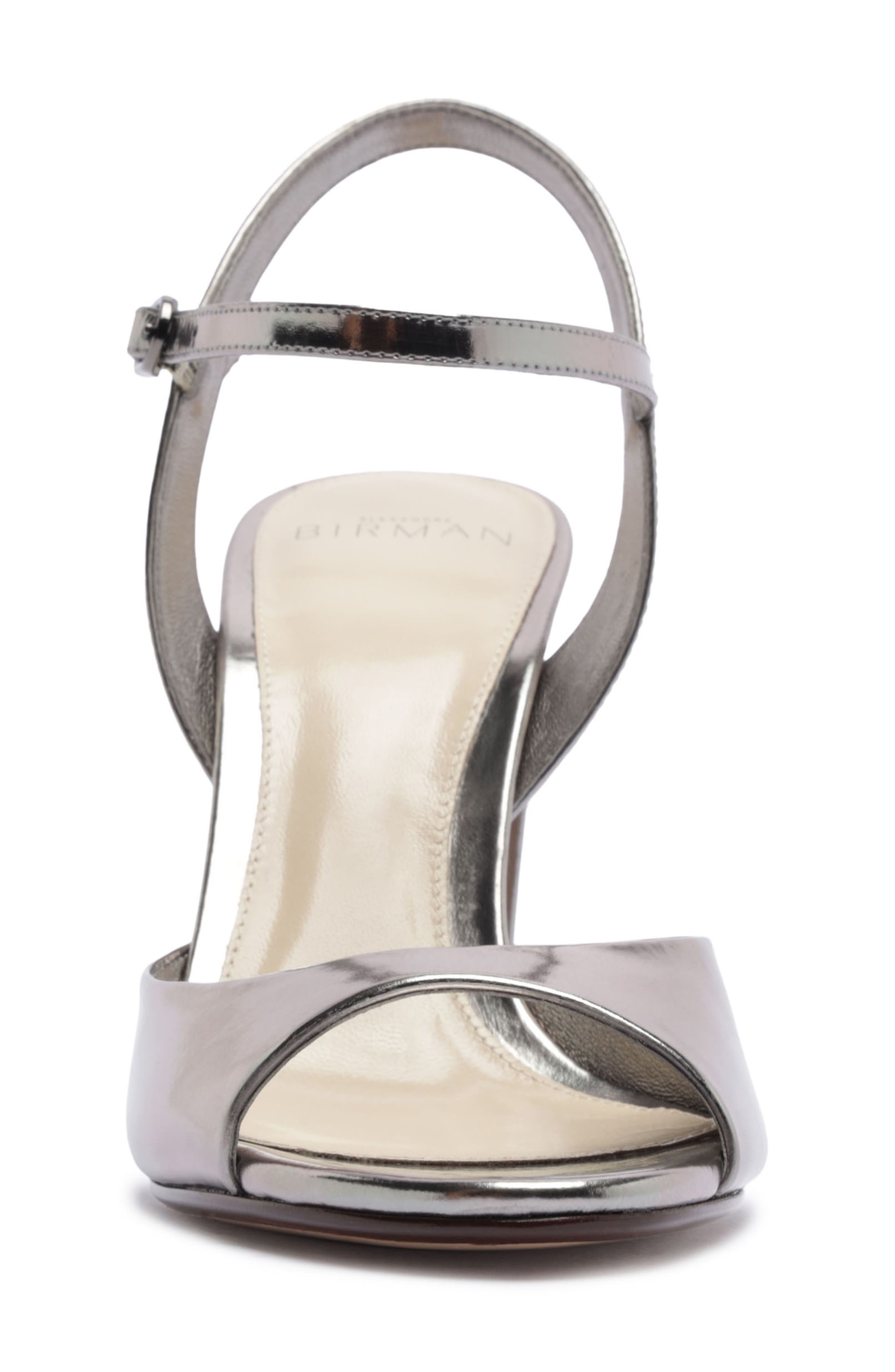 Amy Metallic Leather Sandal, Alternate, color, GRAFITE