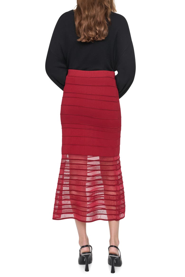 Ladder Lace Mesh Midi Sweater Skirt, Alternate, color, CRANBERRY
