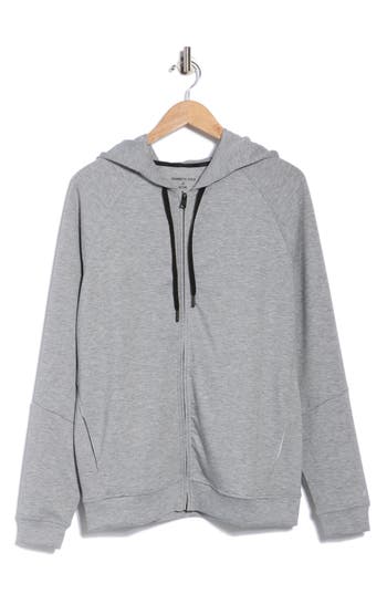 Kenneth Cole Active Scuba Knit Zip Hoodie In Gray