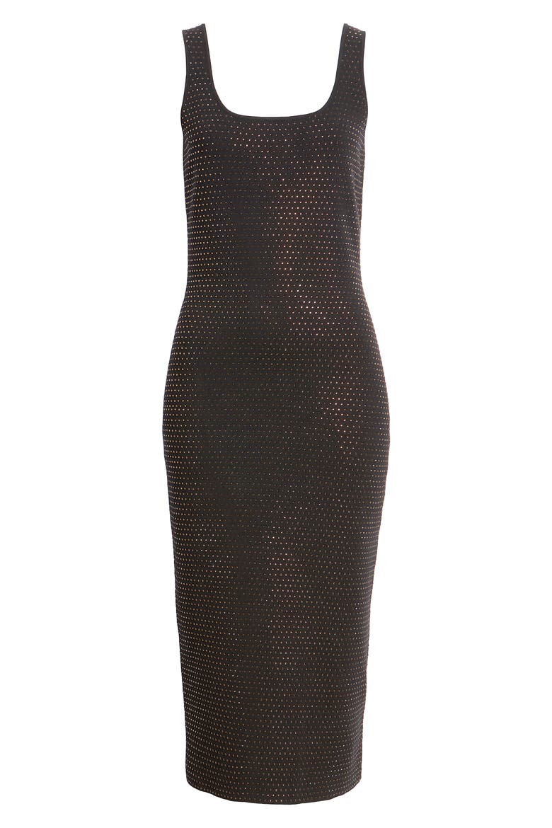Blakely Embellished Scoop Neck Sweater Dress, Alternate, color, NOIR WITH BRONZE