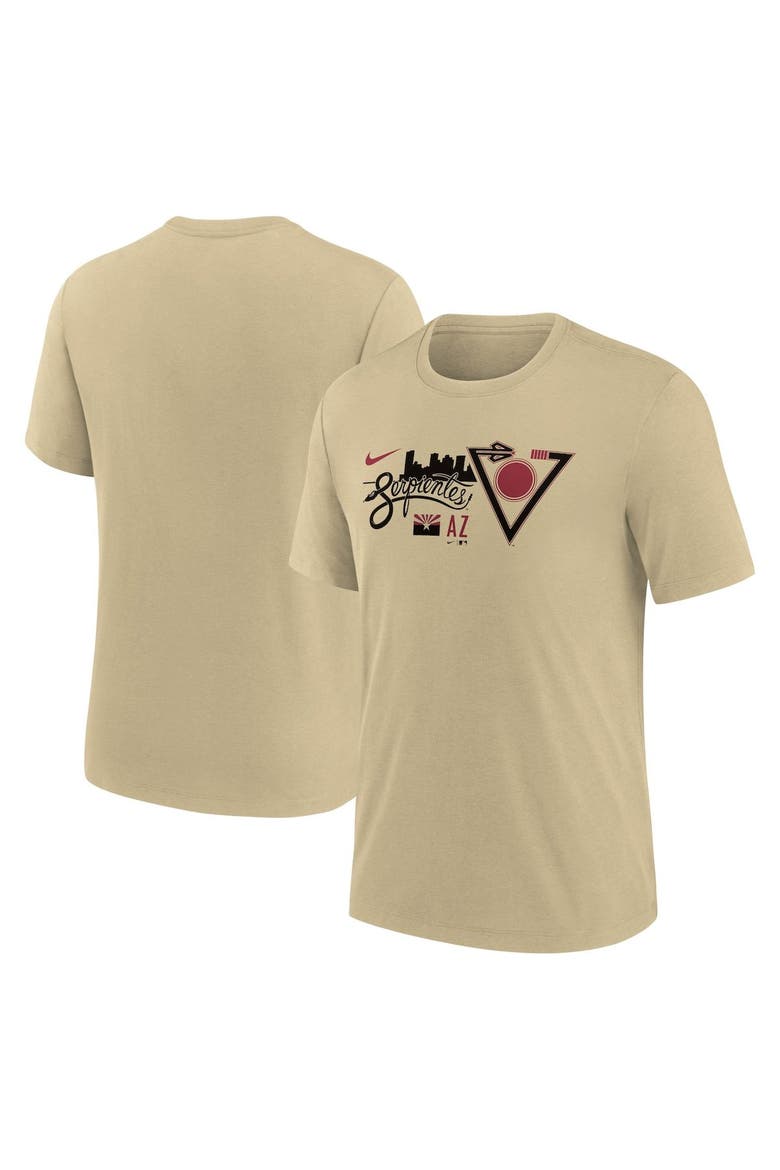 Men's Nike Sand Arizona Diamondbacks City Connect Tri-Blend T-Shirt, Main, color, Gold