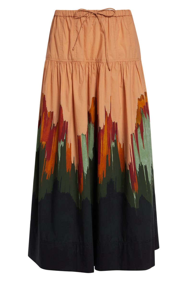 Theodora Tiered Cotton Maxi Skirt, Alternate, color, AGATE