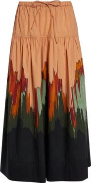 Ulla Johnson Theodora Tiered Cotton Maxi Skirt