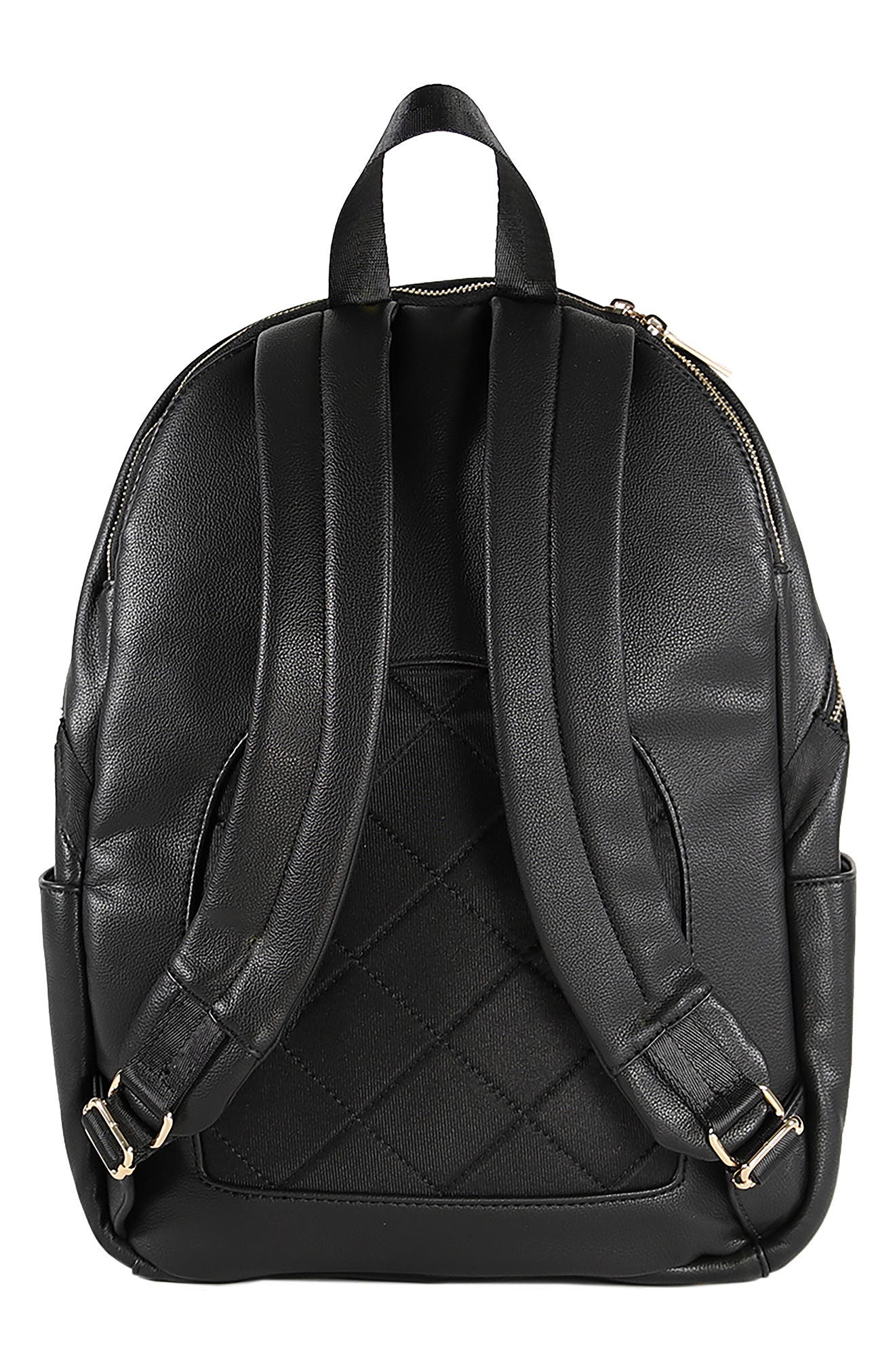 little unicorn Faux Leather Diaper Backpack, Alternate, color, Black