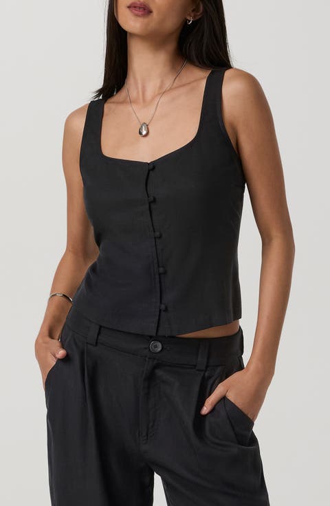 Trestles Twill Button Tank