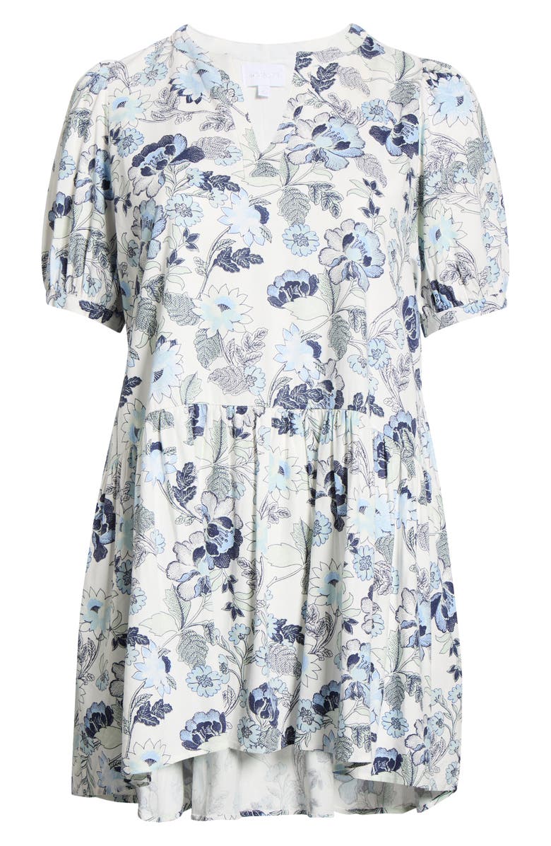 SUGARLIPS Wrenley Floral Print Minidress, Alternate, color, White-Blues