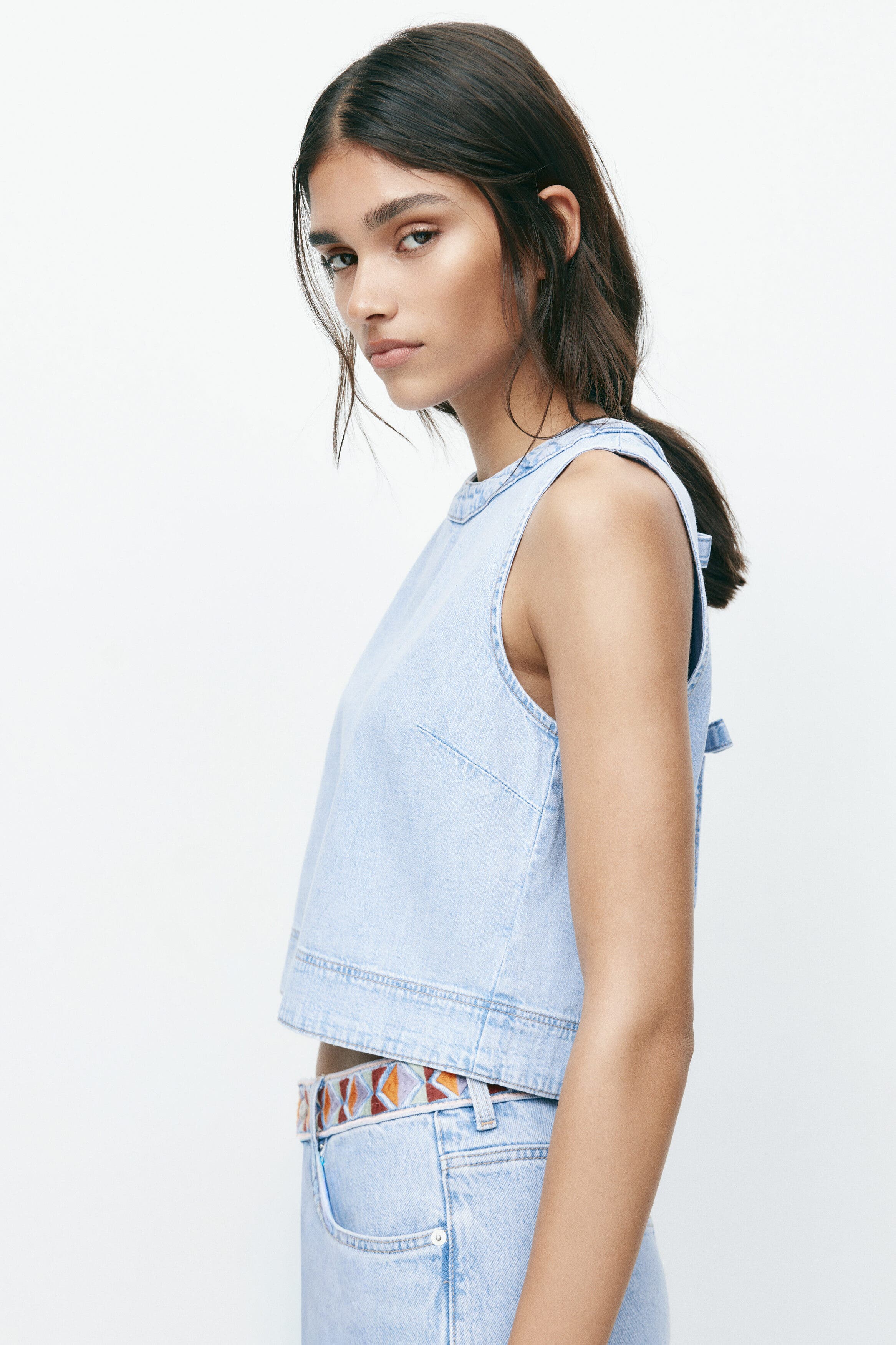 Open-back Denim Top - image 2