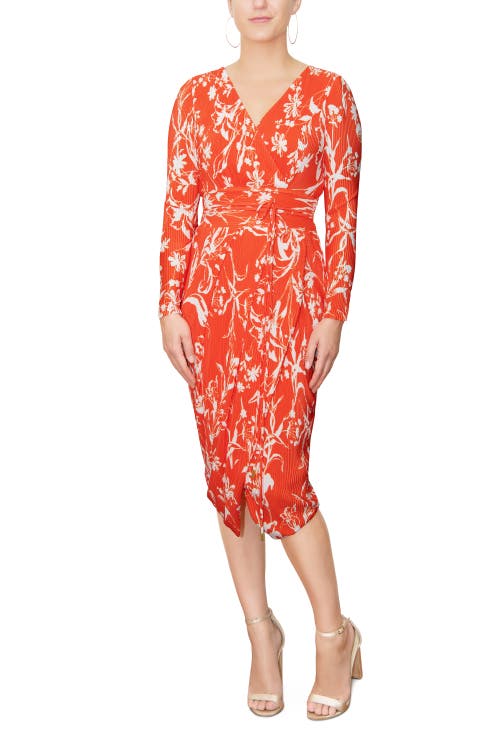 Rachel Rachel Roy Printed Sylvia Wrap Midi Dress In Orange