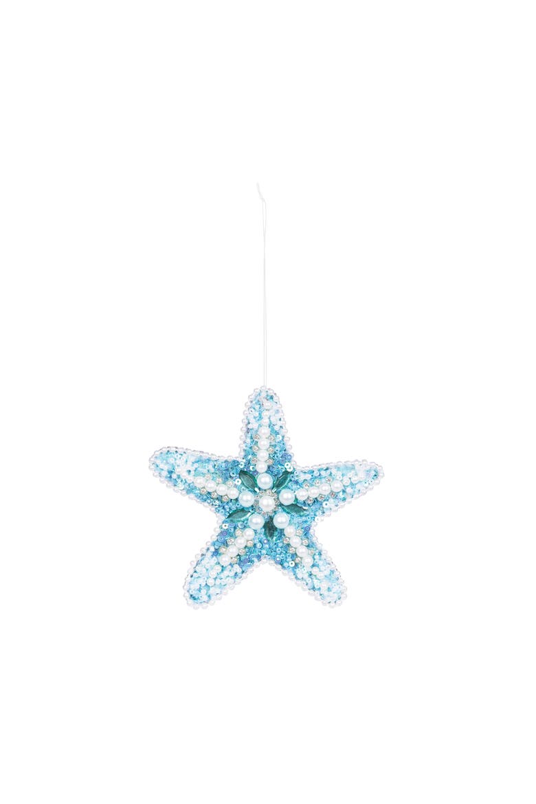 Coastal Sea Star Ornament, Main, color, Blue