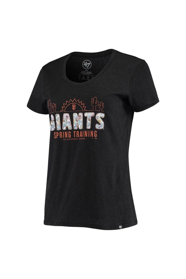 Women's '47 Black San Francisco Giants Spring Training Floral Fill Club T-Shirt, Alternate, color, Black