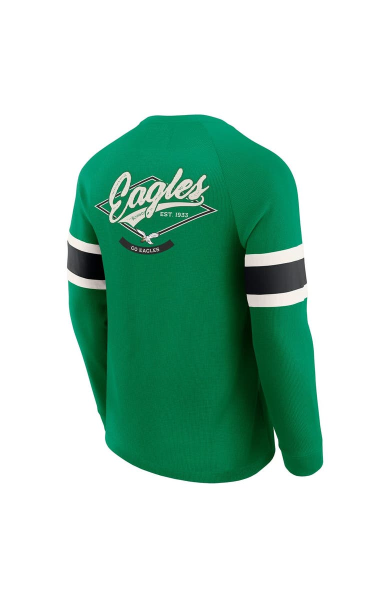 Darius Rucker Collection by Fanatics Men's Darius Rucker Collection by Fanatics Kelly Green Philadelphia Eagles Waffle-Knit Raglan Long Sleeve Henley T-Shirt, Alternate, color, Kelly Green