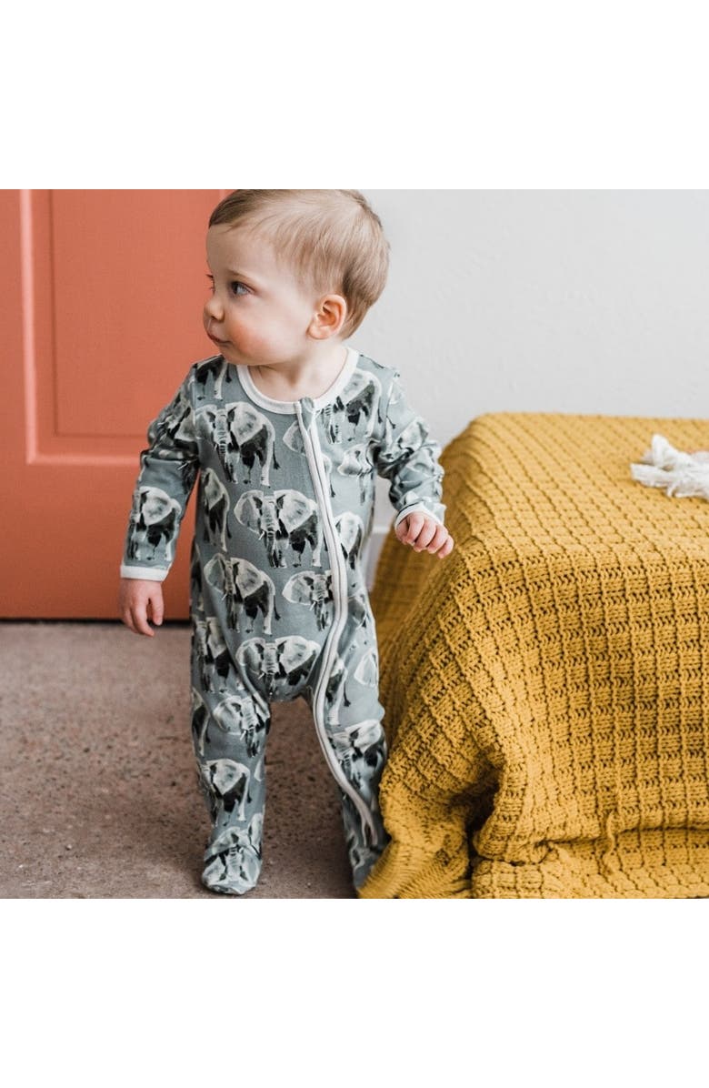 Milkbarn Zipper Footed Romper, Alternate, color, Bumblebee