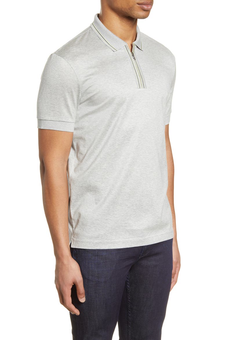 Paras Heathered Cotton Polo Shirt, Alternate, color, GREY