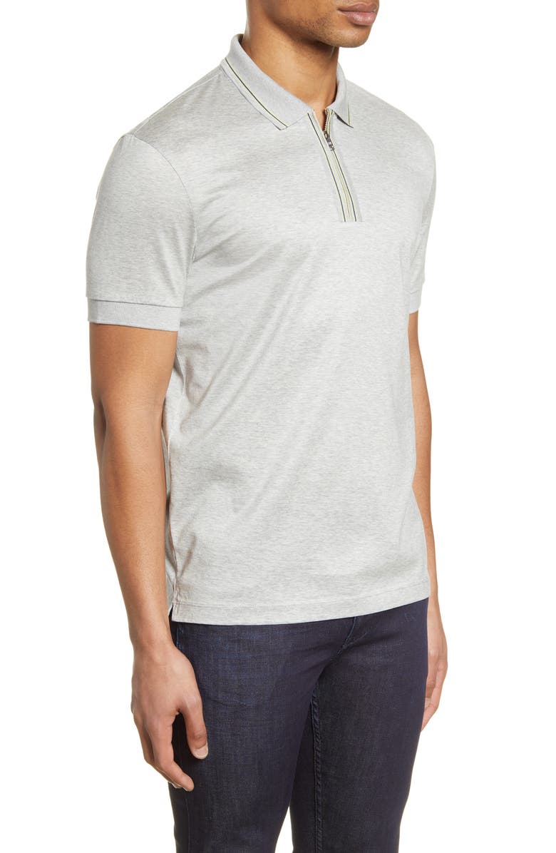 BOSS Paras Heathered Cotton Polo Shirt, Alternate, color,