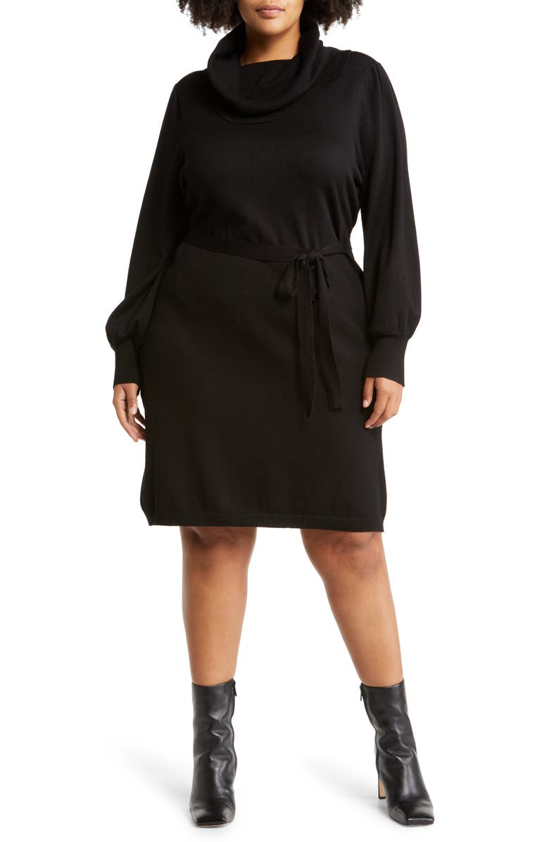 Sam Edelman Cowl Neck Long Sleeve Sweater Dress, Main, color,