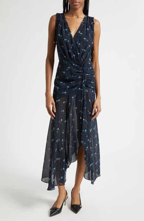 Dovima Floral Sleeveless Asymmetric Maxi Dress