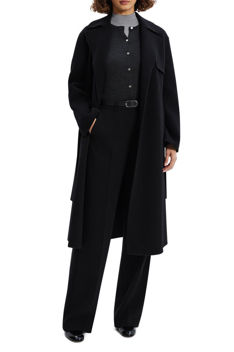 Wool Blend Trench Coat, Alternate, color, BLACK
