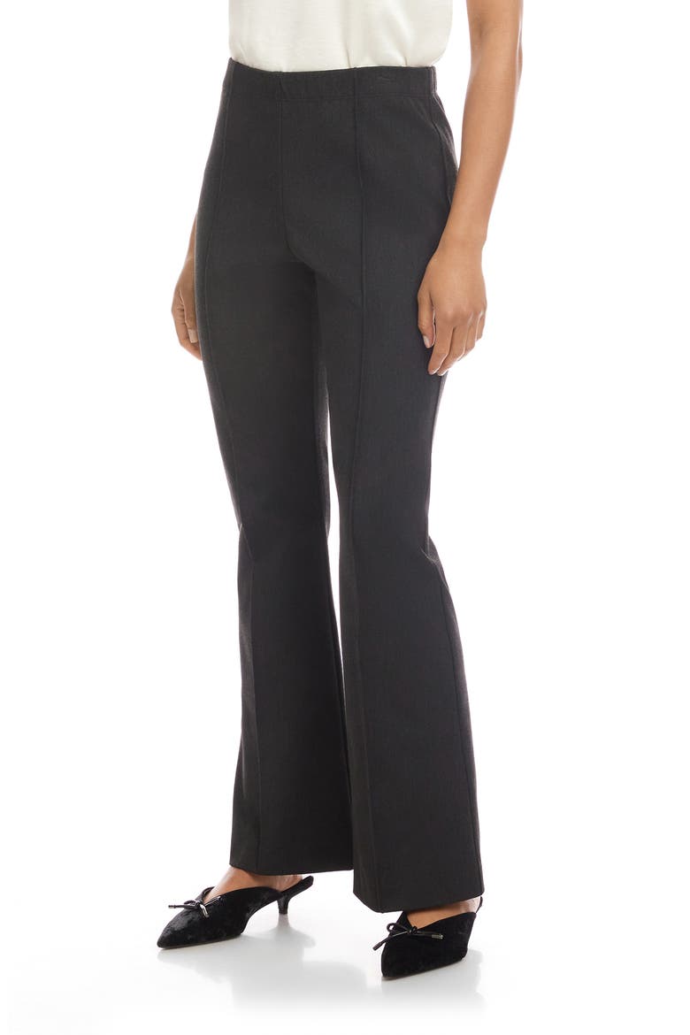 Serena Pintuck Pull-On Slim Flare Pants, Alternate, color, CHARCOAL