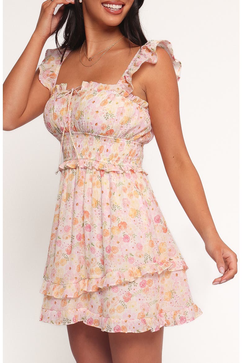Iliana Floral Minidress, Alternate, color, PINK FLORAL