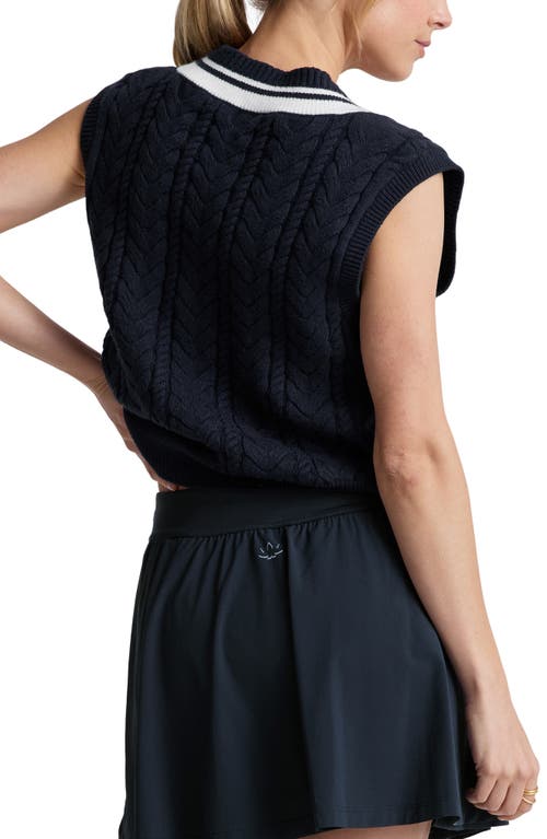 Shop Beyond Yoga Cable Tipped Sweater Vest In Nocturnal Navy
