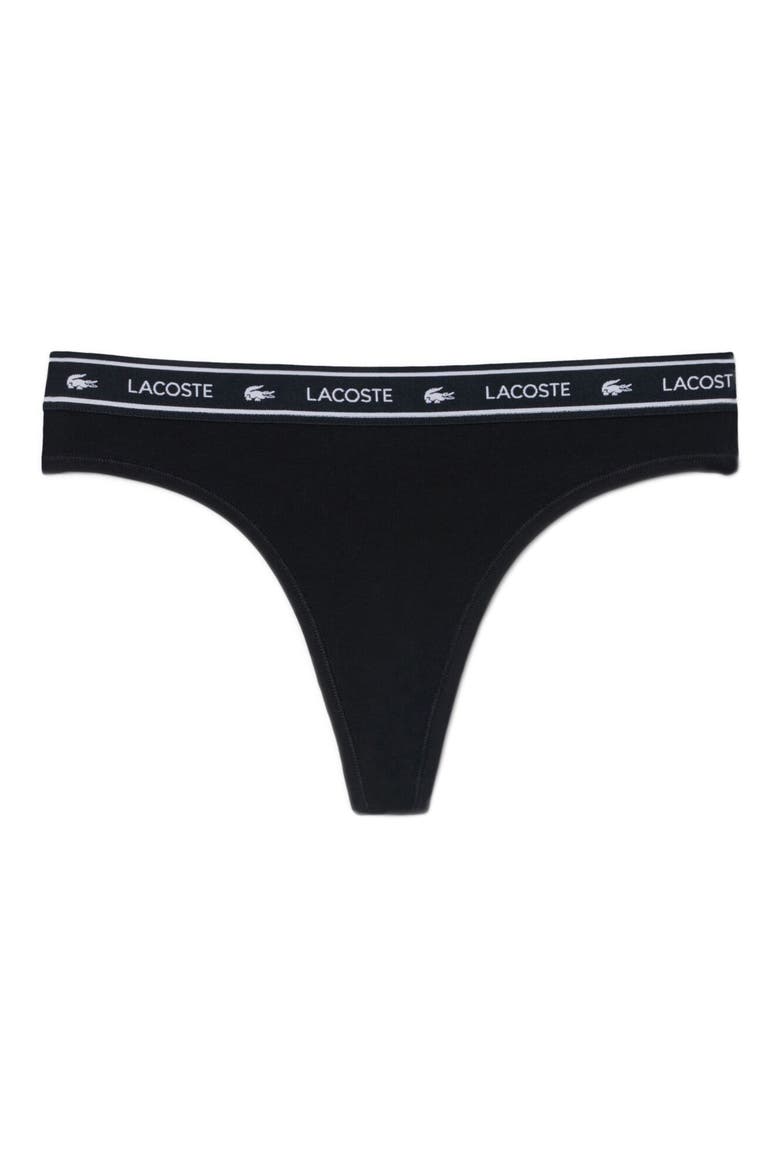Stretch Cotton Jersey Thong, Main, color, BLACK