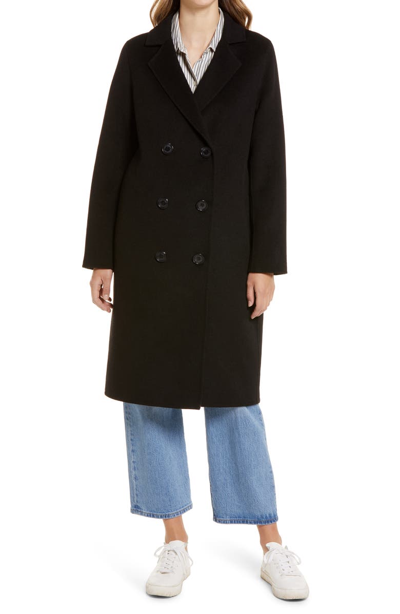 Sam Edelman Double Breasted Wool Blend Coat, Alternate, color,