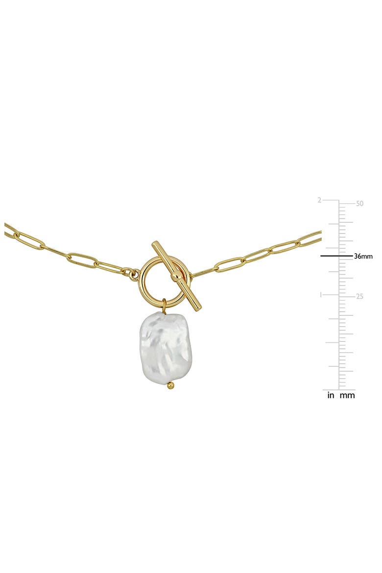 Freshwater Cultured Pearl Paperclip Chain Necklace, Alternate, color, WHITE GOLD