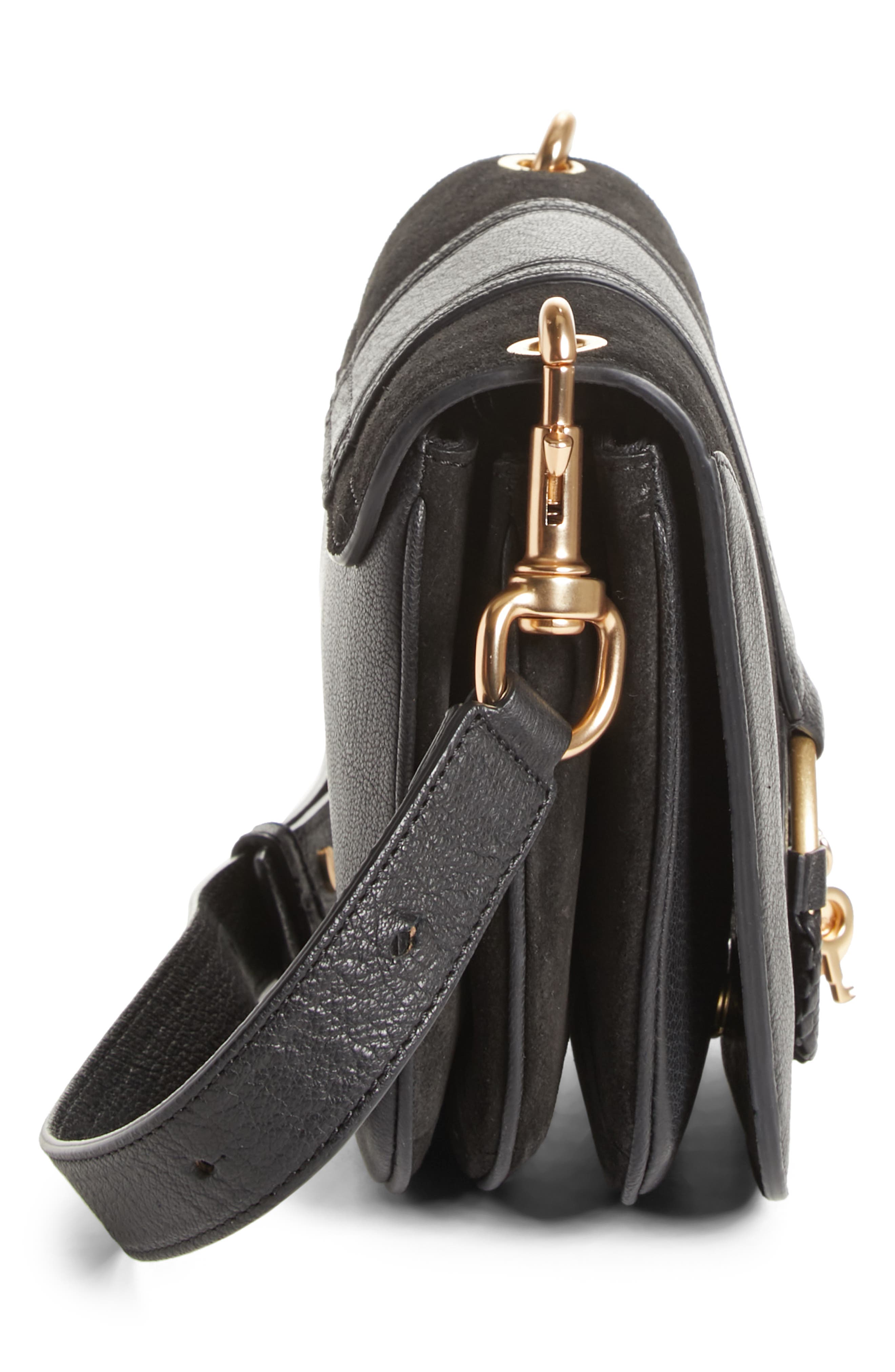 See by Chloé Hana Suede & Leather Shoulder Bag, Alternate, color, 
