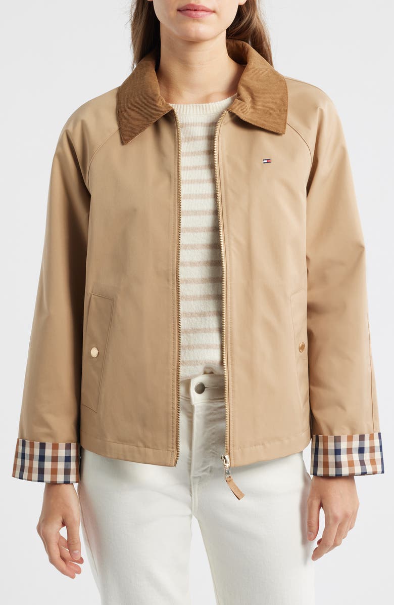 Tommy Hilfiger Zip-Up Barn Jacket, Main, color, Camel