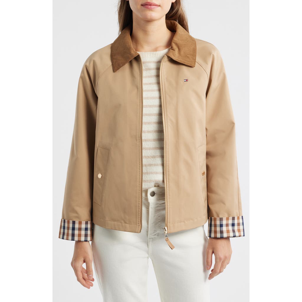 Tommy Hilfiger Zip-Up Barn Jacket in Camel at Nordstrom, Size X-Large
