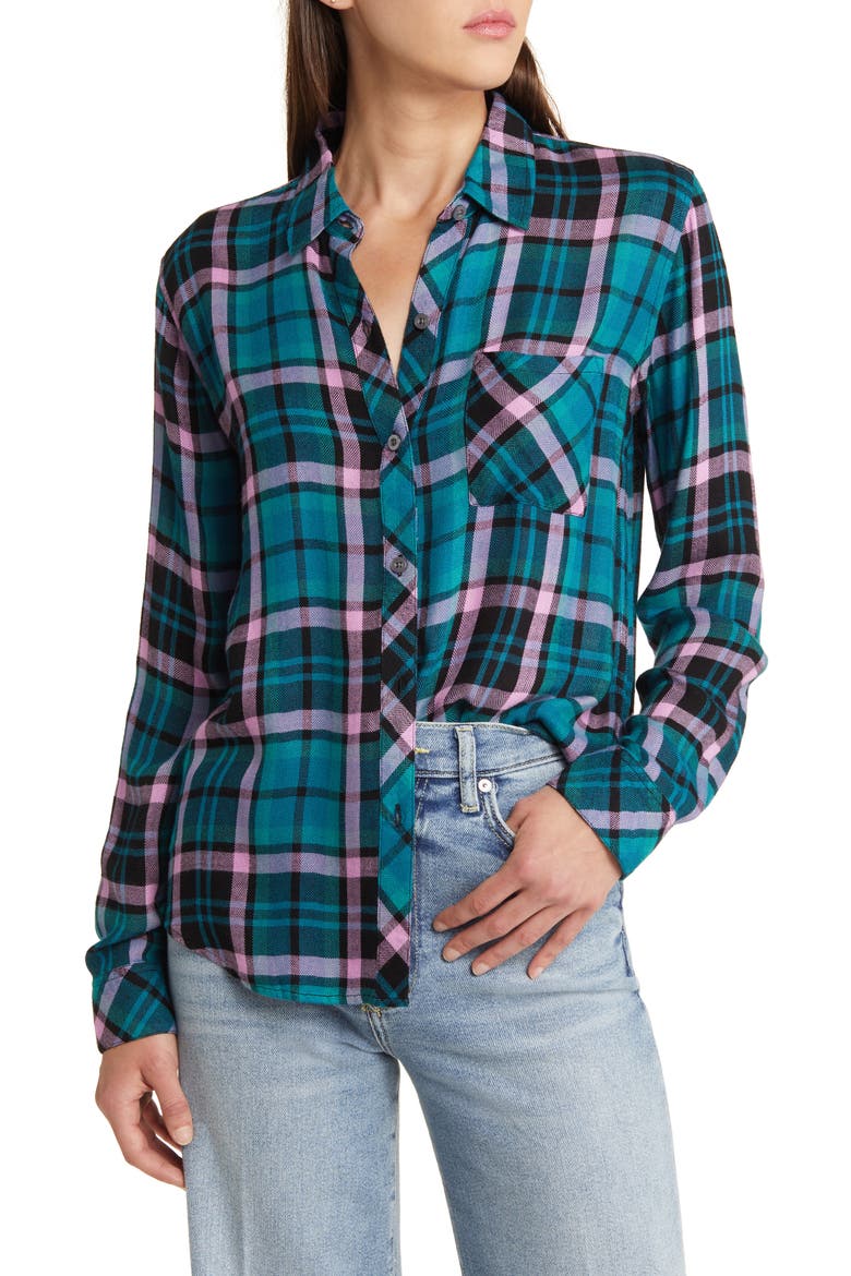 Hunter Button-Up Shirt, Main, color, AQUA LILAC