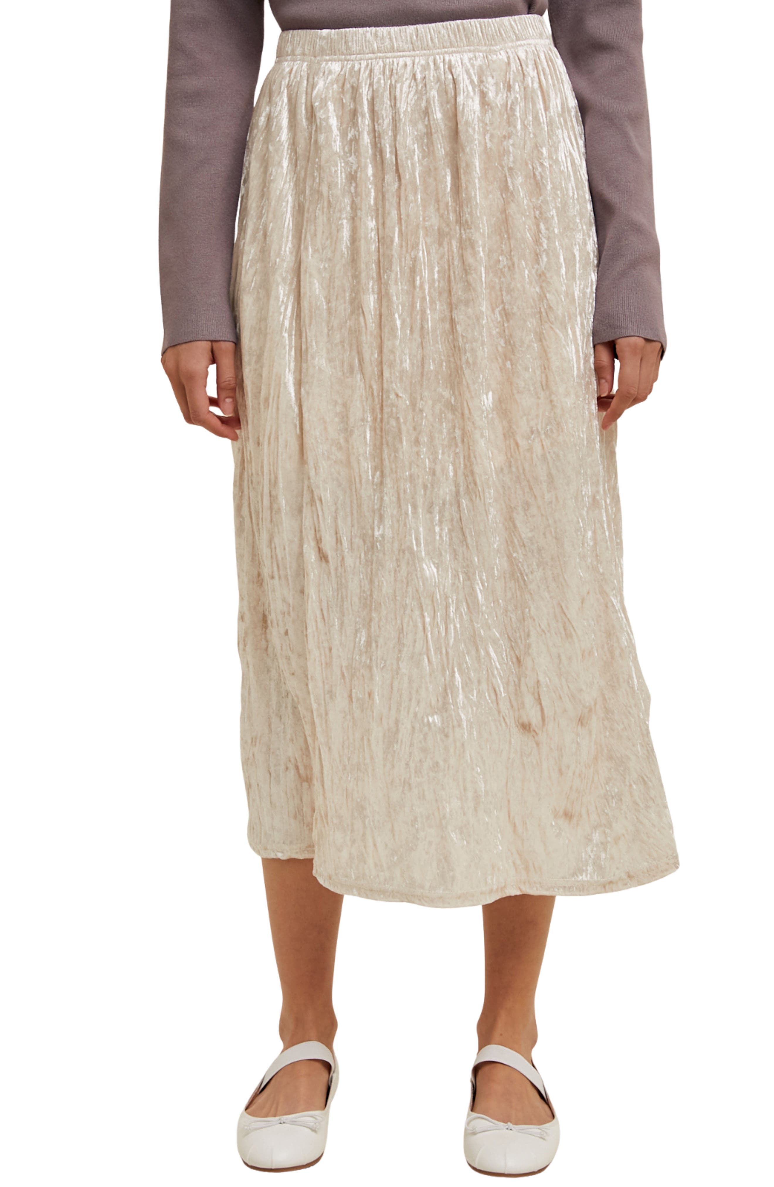 Crinkle Velvet Midi Skirt - image 3