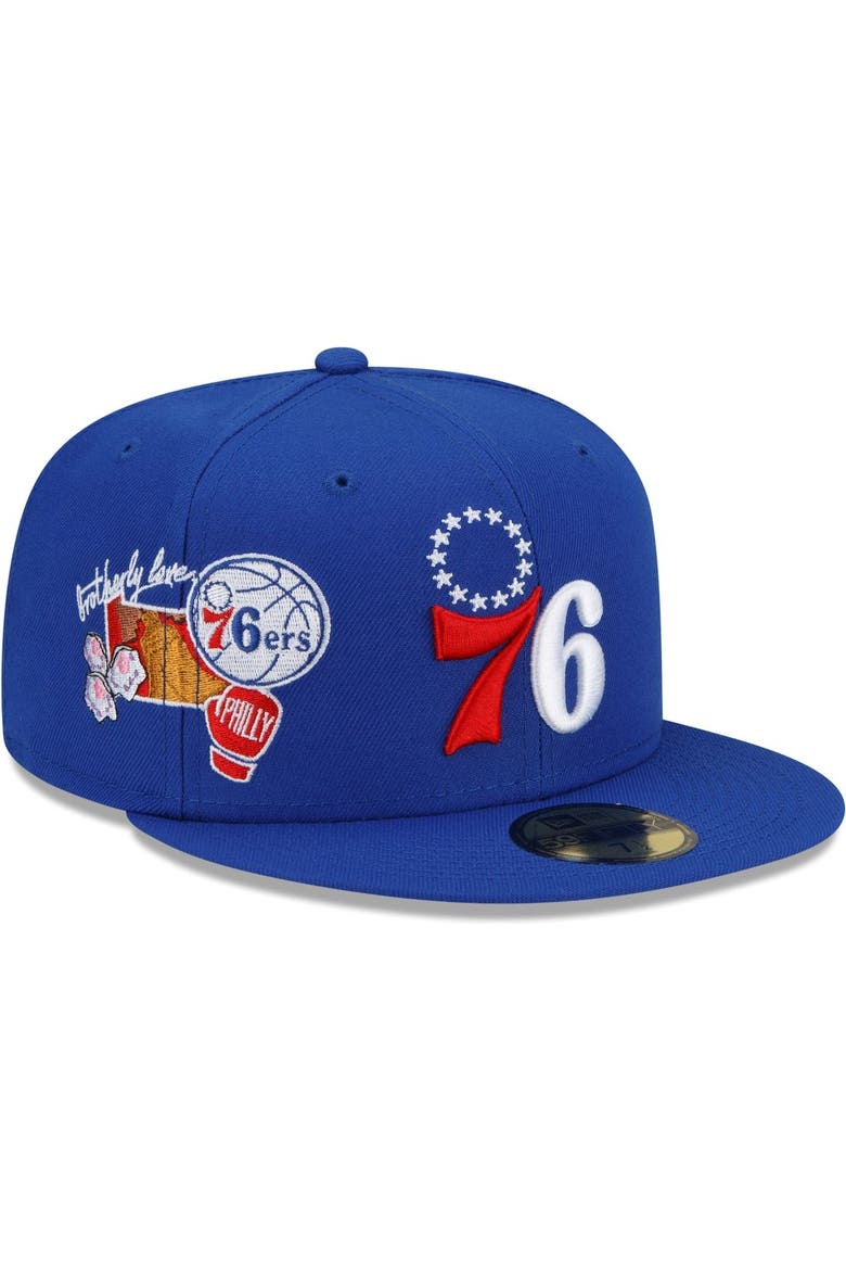 Men's New Era Royal Philadelphia 76ers City Cluster 59FIFTY Fitted Hat, Main, color, Royal