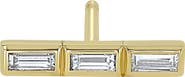 Zoë Chicco Single Baguette Diamond Bar Stud Earring