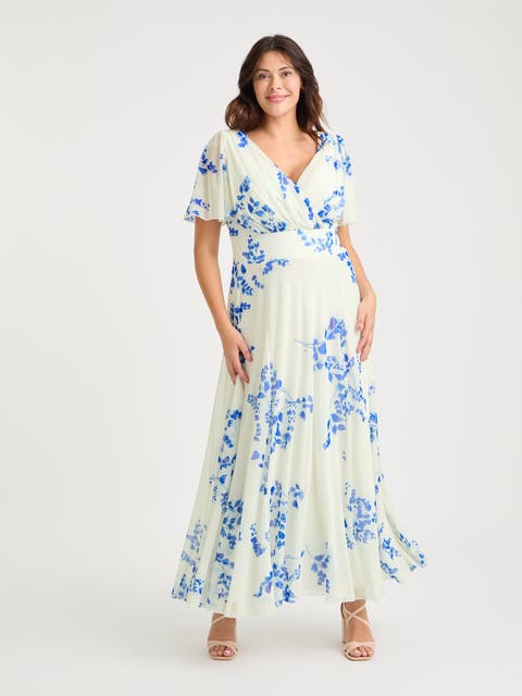 Isabelle Floral Angel Sleeve Maxi Dress