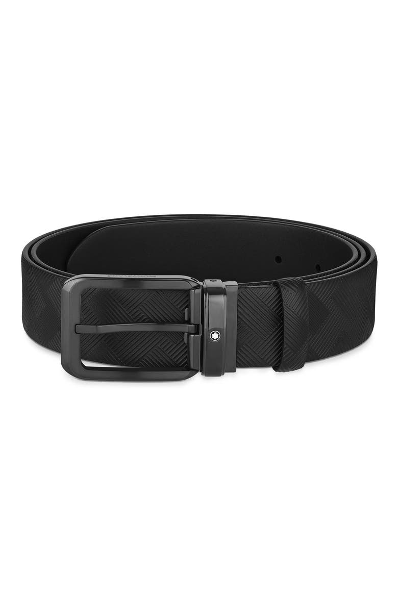 Reversible Leather Belt, Main, color, BLACK