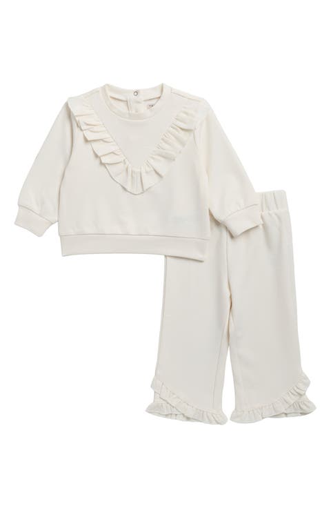 Ruffle Top & Flare Pants Set