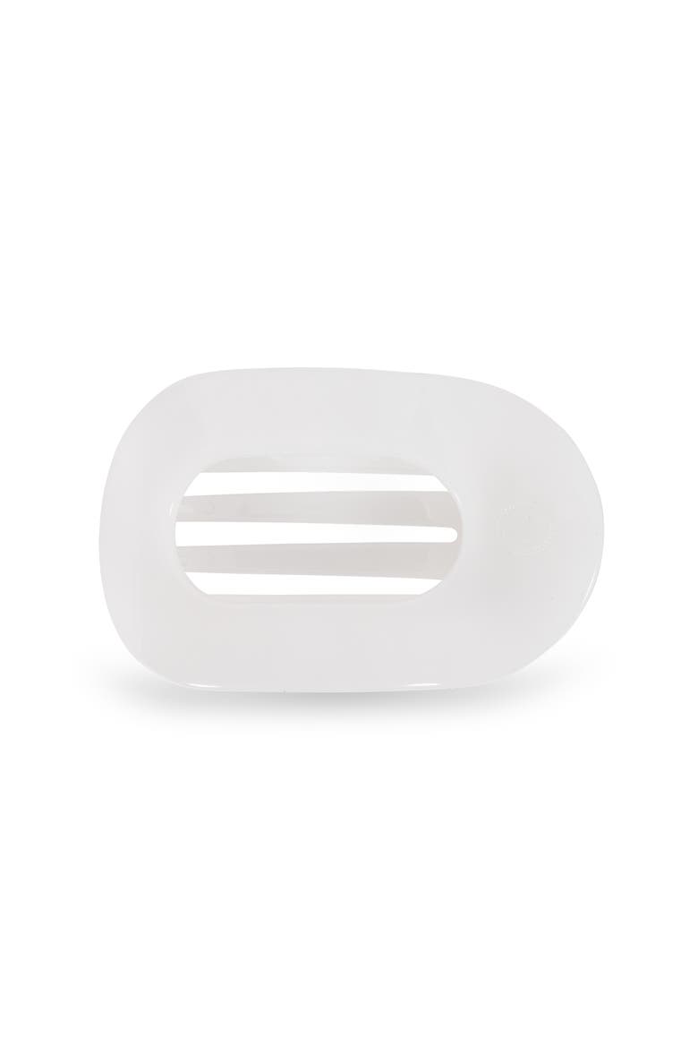 Medium Flat Round Hair Clip, Main, color, Coconut White