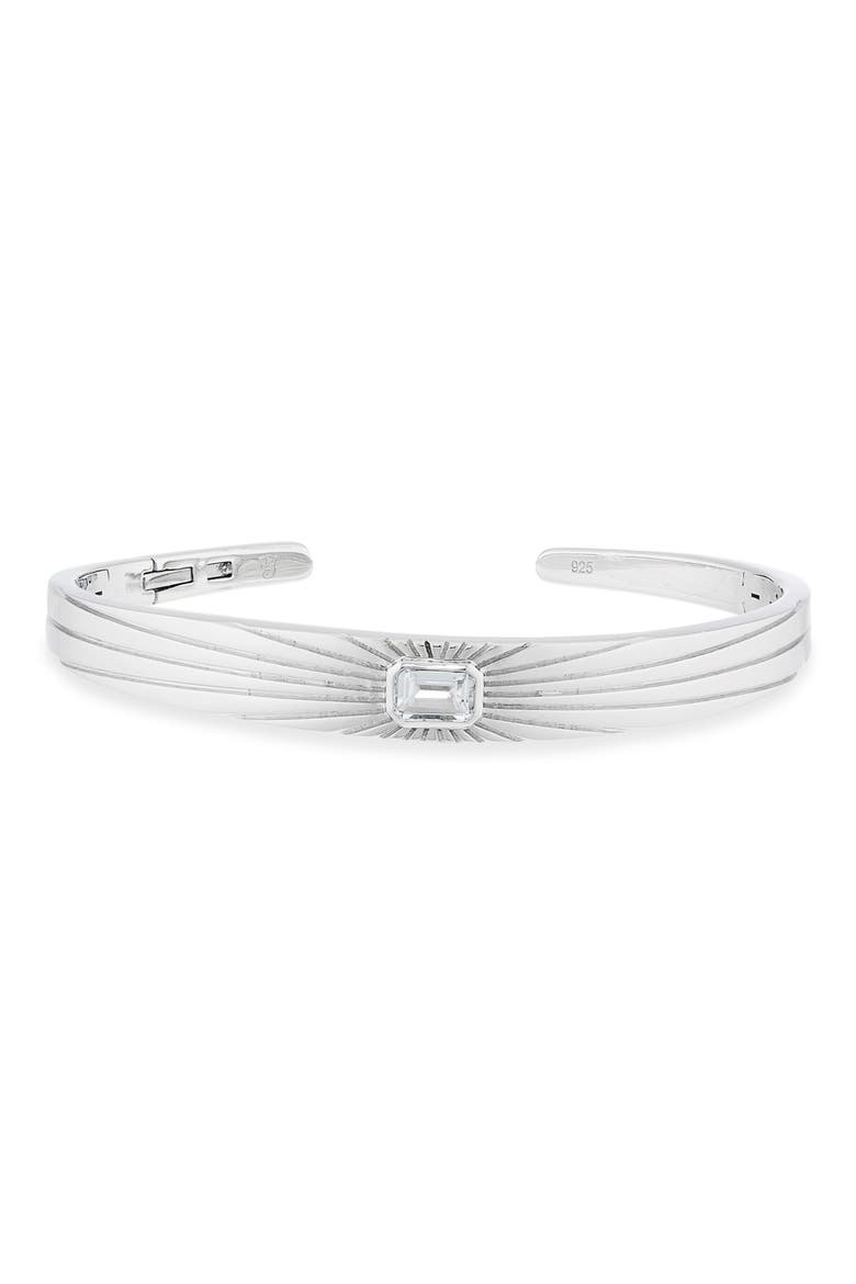 Ray of Light Sterling Silver & White Topaz Cuff Bracelet, Main, color, WHITE TOPAZ