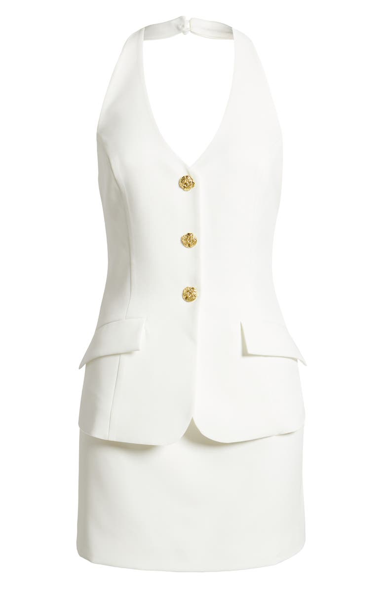 Rare London Halter Neck Suiting Minidress, Alternate, color, Ivory